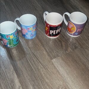Peppa pig Colorful Cartoon Character Mugs Set